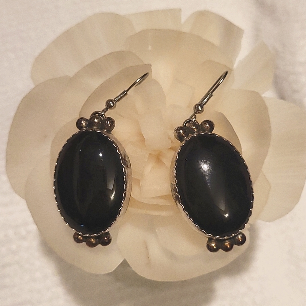 Navajo Onyx Earrings